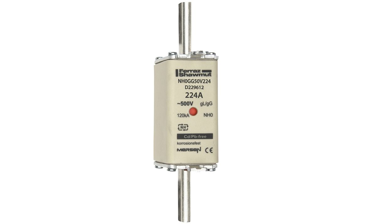 D229612 - NH fuse-link gG, 500VAC, size 0, 224A double indicator/live tags